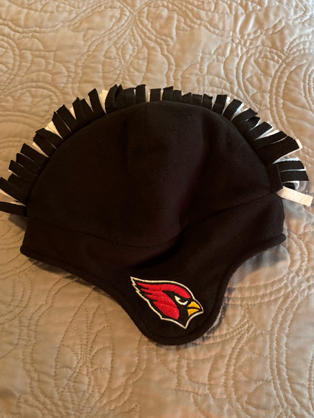 YOUTH SIZE Arizona Cardinals NFL Football hat cap white tie-fleece mohawk